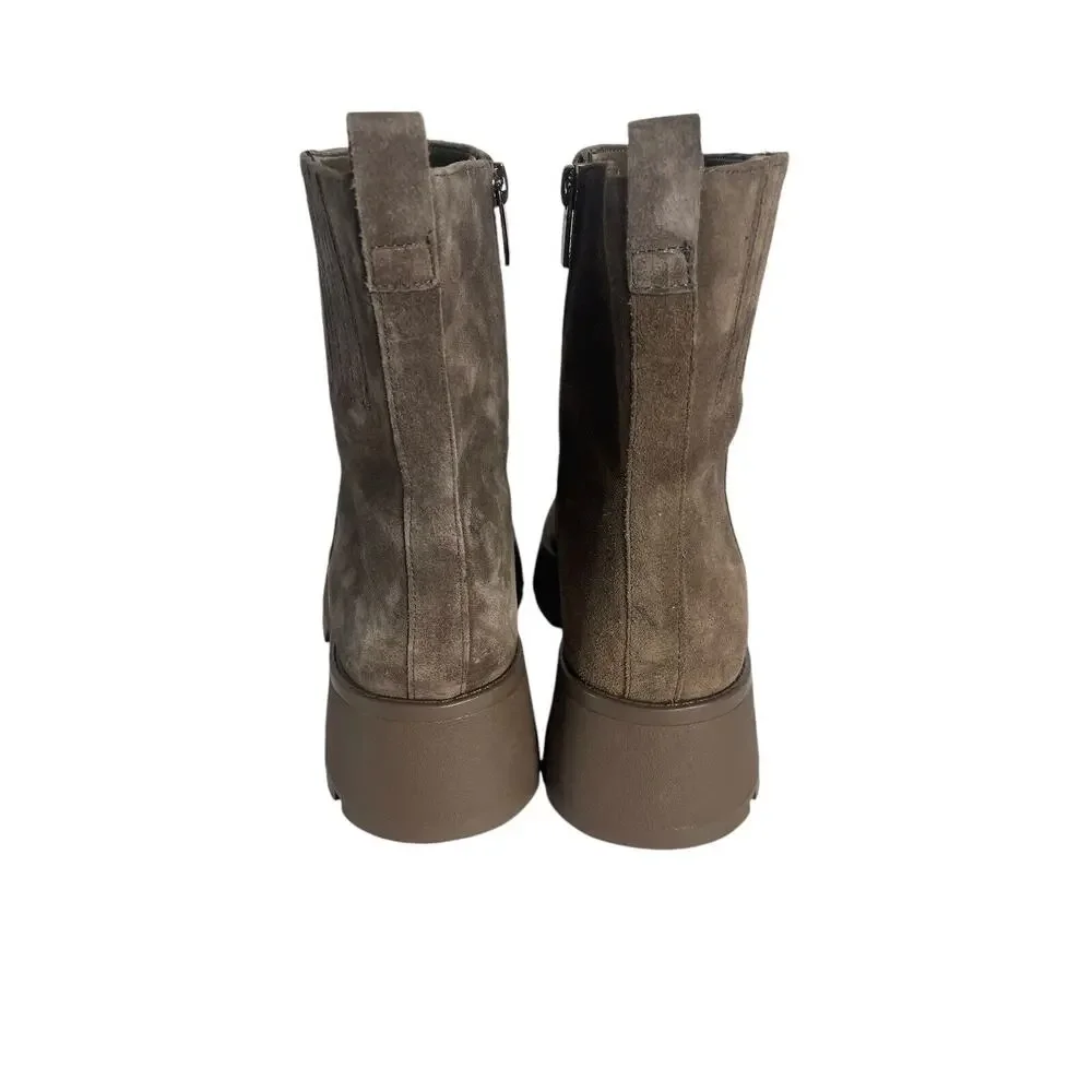 Vince Camuto Neframes Dark Taupe Leather Chelsea Boot Round Toe Size 8 M NWOB - Picture 6 of 10